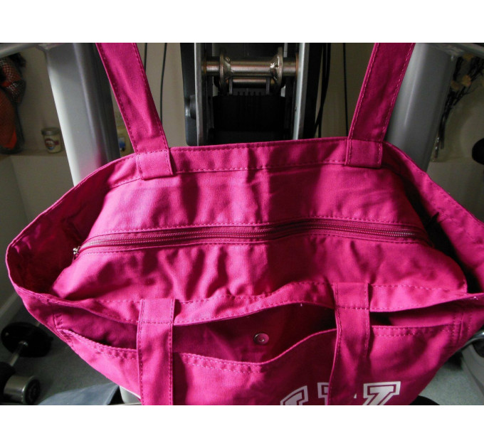 Сумка тоут Victoria's Secret PINK Purple & White zip up Big Shoppers Gym Tote BAG Purs